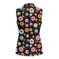 thumbnail image 3 of Uorisanigo Hippie Flower Women's Vest Tops Open Front Women's Suit Vest with Pockets V Neck Vests Blazer Elegant Outerwear Size S, 3 of 7