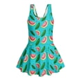 thumbnail image 6 of DISNIMO Watermelon Print Girls One Piece Swimsuits Sleeveless Swimwear Skirted Soft U Neck Bathing Suit Quick Dry Swim Dress Size 7-8, 6 of 8