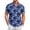 Dark Blue012, variant on QHRMKOG Shirt for Men Relaxed Fit Tropical Print Short Sleeve Hawaiian Shirts Light Holiday Button Down Beach Shirt Summer Fashion Top Blue L