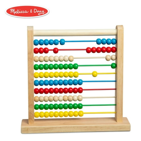Melissa & Doug Abacus Classic Wooden Toy (Developmental Toy, Brightly-Colored Wooden Beads, 8 Extension