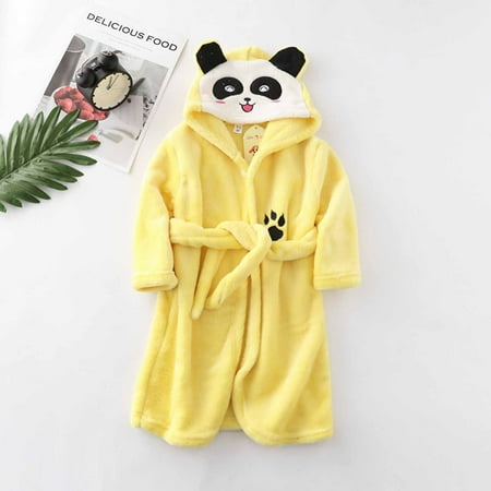 

Abomasnow Kids Toddler Boys Girls Robe Soft Hooded Plush Bathrobe Cute Pajamas Flannel Fleece Bathrobe Children Sleepwear Casual Fall and Winter Spa Robes