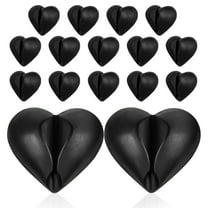PBPBOX 16pcs Heart Cord Holder Charger Clips for Cords, Adhesive Cable Organizers for Nightstand Home Office Desk Car