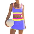 thumbnail image 4 of Women's High Waisted Bikini Sets Neon Color Tummy Control 3 Piece Swimsuit Summer Sporty Bathing Suit with Skirt, 4 of 9