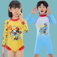 thumbnail image 2 of Traje de baño de una pieza con cremallera para niños y niñas de Disney Mickey Minnie Lotso, protección solar, entrenamiento de natación para niños, ropa deportiva de secado rápido, 2 of 5
