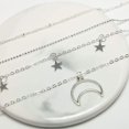 thumbnail image 4 of Gargantilla bohemia de varias hileras con colgantes de luna y estrella - Vintage, plata, 4 of 5