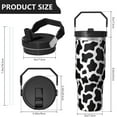 thumbnail image 4 of 30 Oz Tumbler Black and White Cow Print Tumbler with Lid and Straw, Birthday Gift Cup for Friend Women Men Coffee Travel Mug Thanksgiving Day Halloween Christmas Gift Water Bottle, 4 of 7