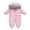 Pink, variant on Ruyang Baby Boys Girls Puffer Snowsuit Winter Warm Quilted Down Jumpsuit Faux 𝐅𝐮𝐫 Hooded Zip Up Outfits Thermal 𝐎nesie