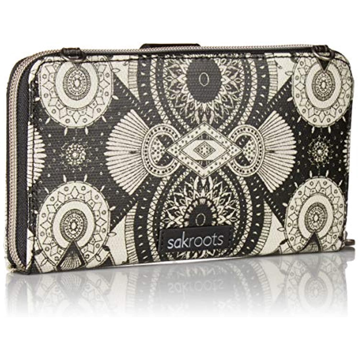 Sakroots Women's Crossbody Smartphone Bag - Coated Canvas, Adjustable Strap, Multiple Pockets (Black/White Wanderlust) - View #2