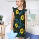 thumbnail image 4 of Balery Sunflowers And Blue Flower Camisón de princesa para niñas, pijama de algodón con mangas abullonadas, suave y bonito.-Large, 4 of 6