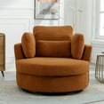 thumbnail image 2 of Aukfa 42" Oversized Swivel Accent Chair Barrel Read Chair for Bedroom Living Room, Caramel, 2 of 8