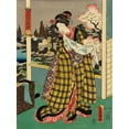 thumbnail image 2 of Kunisada (Toyokuni III), Utagawa 15x18 Gold Ornate Wood Framed with Double Matting Museum Art Print Titled - Costumes in Five Different Colors - Yellow (Ki), 2 of 4