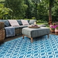 thumbnail image 6 of SAFAVIEH Courtyard Vermont Geometric Indoor/Outdoor Area Rug, Navy/Aqua, 10' x 14', 6 of 16