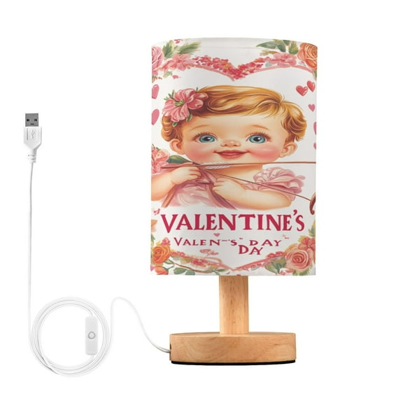 BZSMCE Lamp Modern Cupid with Bow Roses Hearts Creative Patter Night Light
