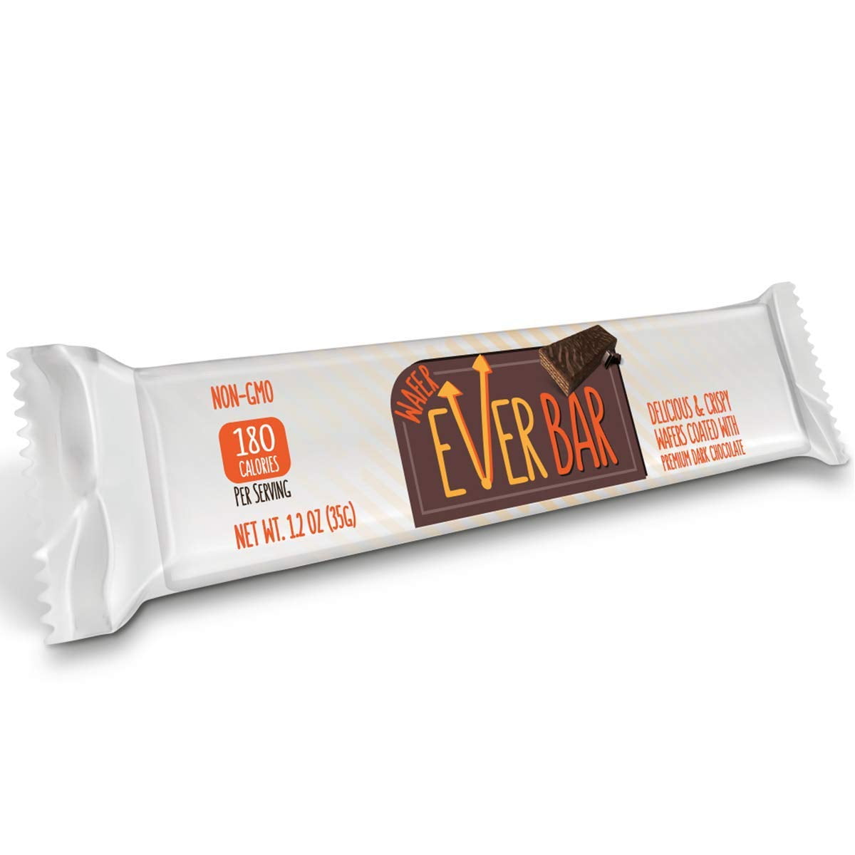 EverBar Dark'n Crispy Chocolate Bars, 48 Count NonGMO, Dark