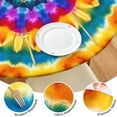 thumbnail image 4 of Colorful Tie Dye Layered Mandala Round Fitted Tablecloth with Elastic Edge,Dining Table Cover Waterproof,Outdoor Round Tablecloth for Camping,Dining,Indoor and Outdoor, 4 of 7