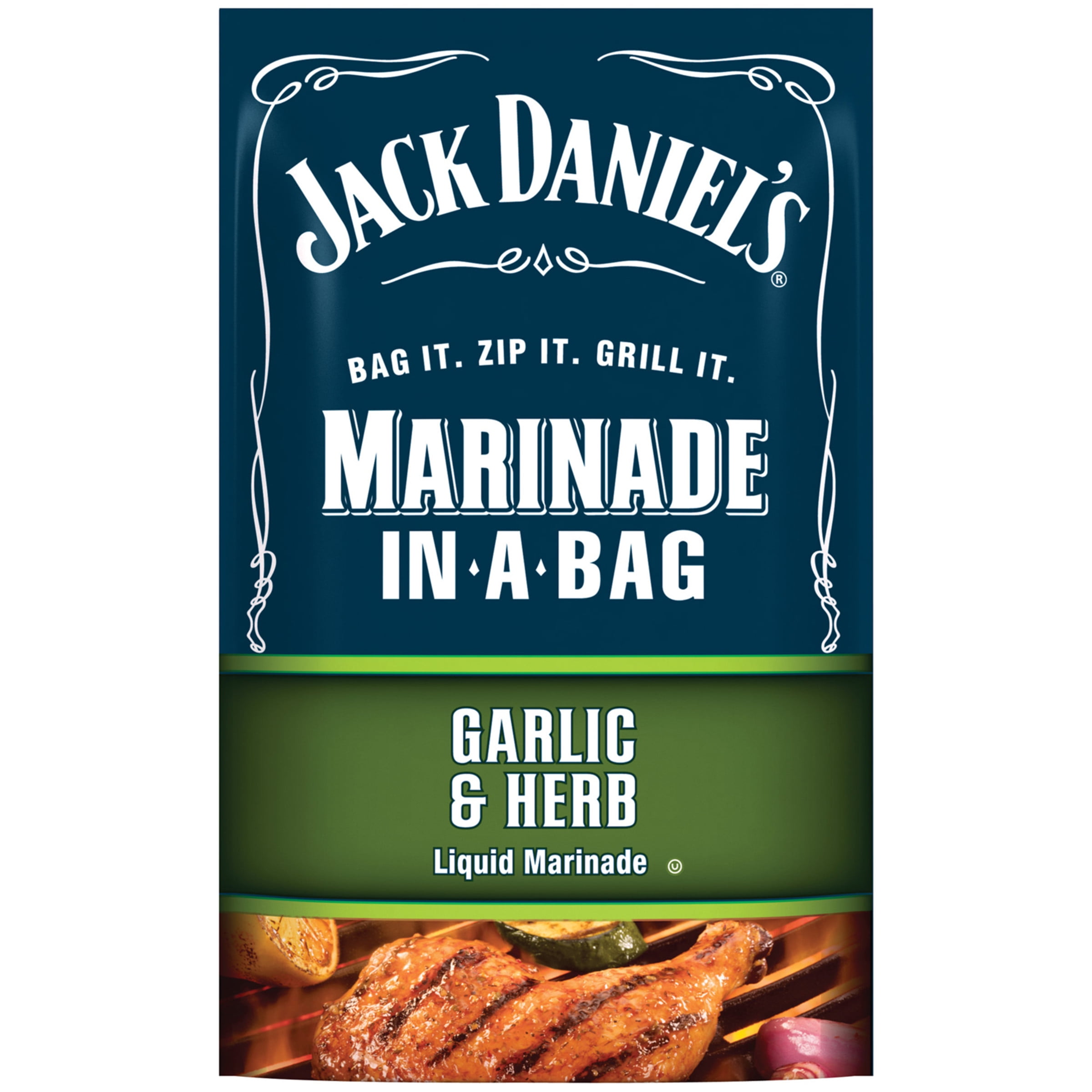 Jack Daniel's Marinade InABag Garlic & Herb Liquid Marinade, 12 oz