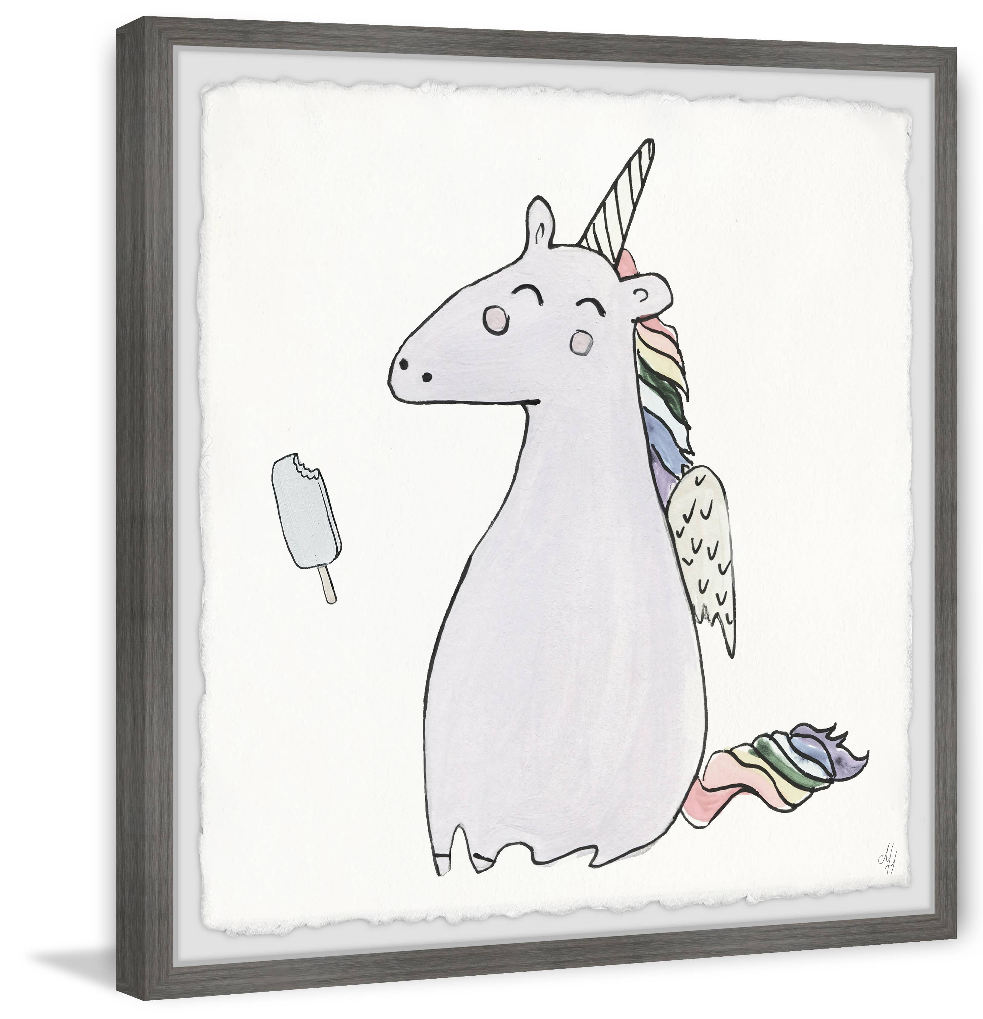 Marmont Hill Unicorn Popsicle Framed Wall Art