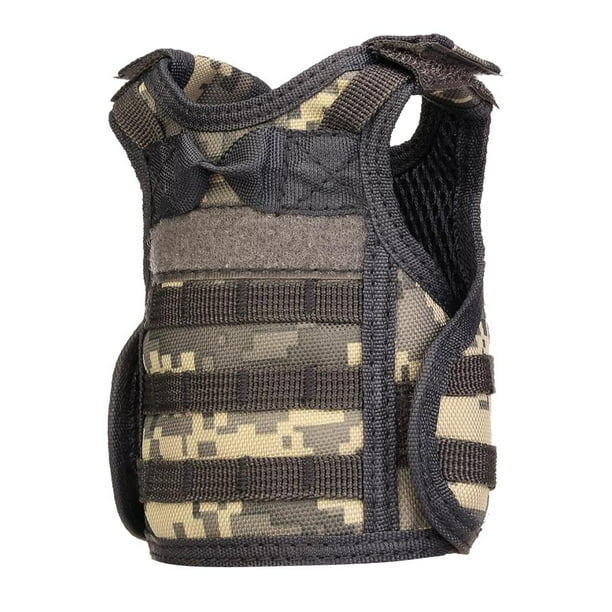 Botellas de cerveza estilo mini con funda y soporte para botellas pequeñas Camuflaje digital ACU