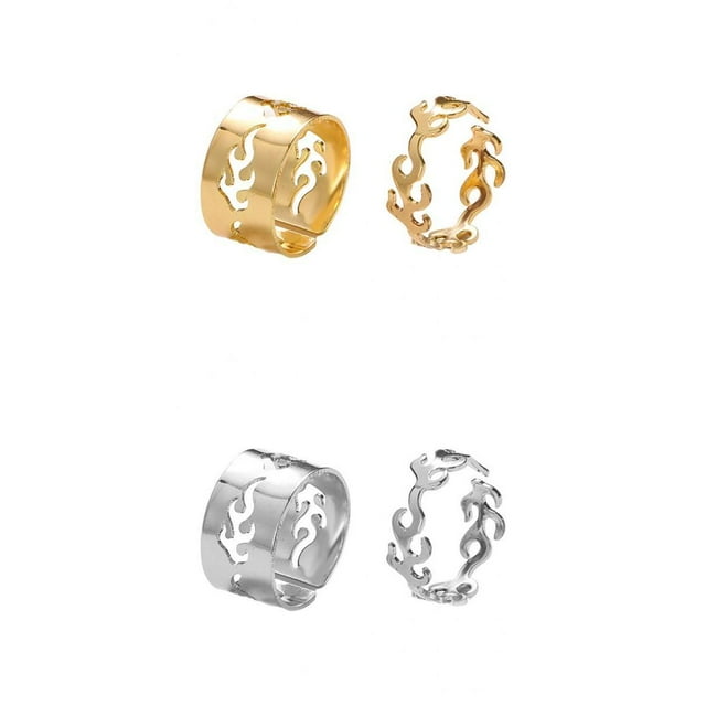 Set de 4 anillos abiertos ajustables Sunnimix para Joyería Mujer Oro Plata
