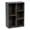 thumbnail image 1 of IRIS USA 5-Compartment Wood Organizer Bookcase Storage Shelf, Gray, 1 of 2