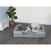Go Pet Club JJ-36 Memory Foam Bed with Bolster & Removable Waterproof Cover, Multi Color