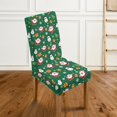 thumbnail image 2 of COEQINE Christmas Dining Room Chair Slipcovers 2-Pack, Stretch Machine Washable Covers Protect from Spills & Pet Hair, Universal Fit for Most Dining Chairs, Santa Claus Snowman Green, 2 of 7