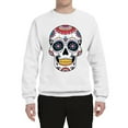 thumbnail image 2 of Wild Bobby Day Of The Dead Sugar Skull Pop Culture Unisex Crewneck Graphic Sweatshirt, White, Large, 2 of 5