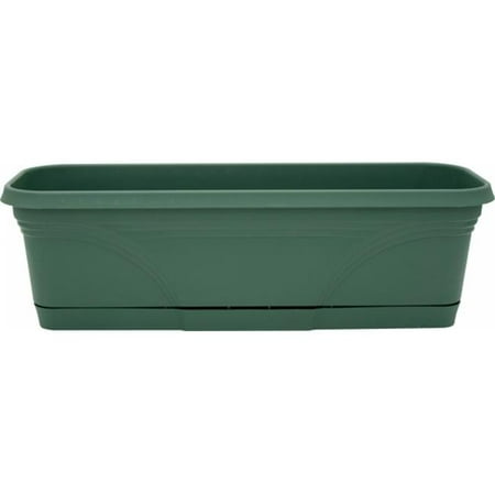 Ames 24in. Fern Rolled Rim Window Boxes With Attached Trays WB2412FE - Pack of 12