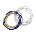 thumbnail image 3 of 2x Waist Bead Chains, Belly Chain, African Bohemian Stylish Elastic Waist Chain, Argent+Navy Blue, 3 of 7