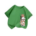 thumbnail image 1 of Hauts pour Filles Manches Courtes Animaux Graphiques T-Shirts d'Été Col Rond Verts 12-14 Ans, 1 of 4