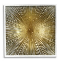 Art Deco Abstract Sunburst Lines Polka Dots Abstract Framed Art Print Wall Art, 17x17