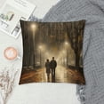 thumbnail image 2 of Chilfamy Rainy Night Stroll Pillow Covers for Couch Sofa Indoor Outdoor Throw Pillow Cover 1PC Spring Season 12x12in, 2 of 5