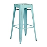 Bristow 30" Antique Metal Bar Stool, Antique Sky Blue, 4-Pack by Office Star Products