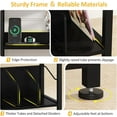 thumbnail image 4 of 3 Tier Record Player Stand, Retro Vinyl Record Storage End Table Records for Living Room Bedroom (Black), 4 of 12