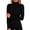 Black(Ladies Tops), variant on Women's Turtleneck Ribbed Knit Base Layer Slim Fit Waist Cinching Fall Long Sleeve Top