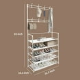 thumbnail image 5 of BAOKALER 5-Tier 31" x 10" x 65" Coat and Shoe Rack with 8 Hooks, White, 5 of 9