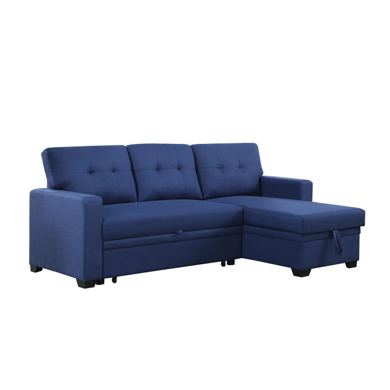82" L-Shaped Convertible Sleeper Sectional Sofa with Pull-Out Bed, Storage Chaise, Removable Back Cushions, Modular Corner Couch for Living Room, Apartment, Home Office