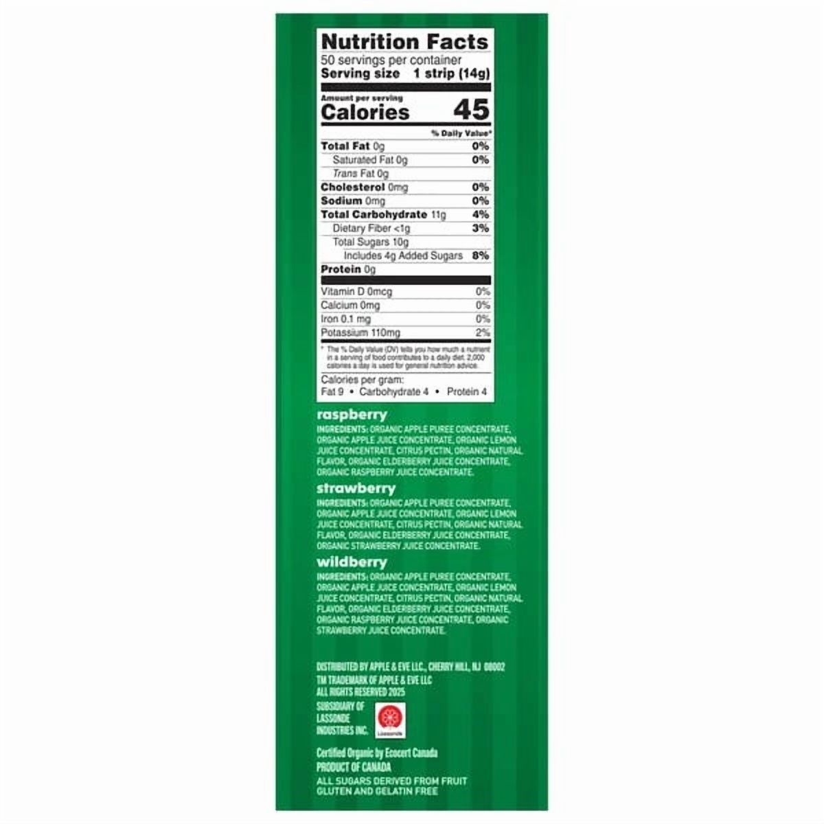 Apple & Eve Organics Fruit Strips, 0.5 Ounce (Pack of 50)