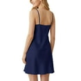 thumbnail image 4 of HNMKIU Women's Silk Robe for Women Strapless Nightgown and Robe Set Sexy Sleepwear for Home Navy,L, 4 of 8