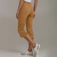 thumbnail image 4 of Timegard Capri Pants for Women Summer Drawstring Elastic High Waist Side Loose Fitting Ruched Cropped Cargo Pants, 4 of 6