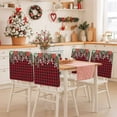 thumbnail image 2 of Christmas Chair Covers Set of 8 Winter Poinsettia Pine Cones Pine Needles Plaid Chair Back Covers Stretch Removable Washable Slipcovers Protector for Dining Room Kitchen Party Decor, 2 of 5