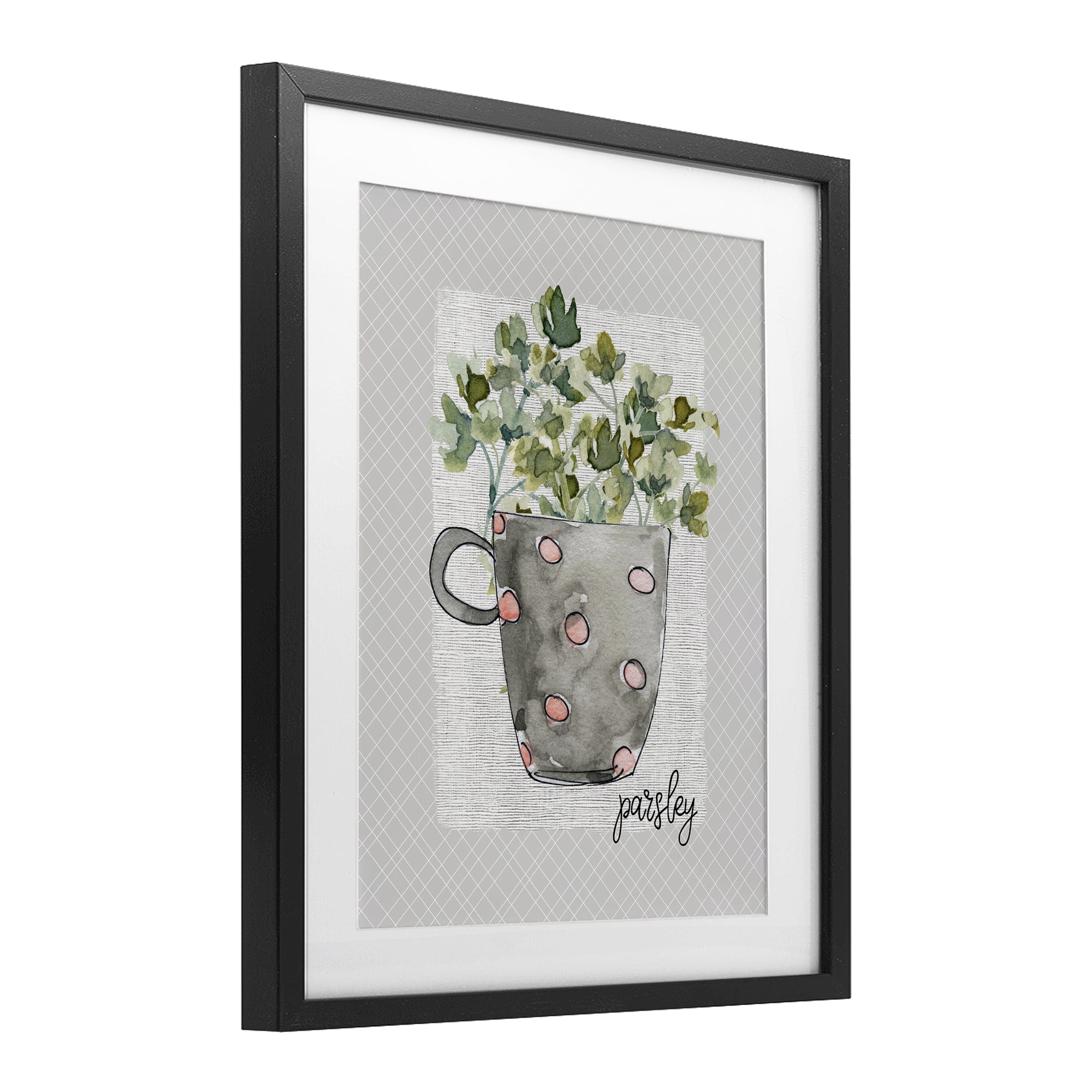 Stupell Industries Parsley Herb Mug Black Framed Print Under Glass, design by Livi Finn
