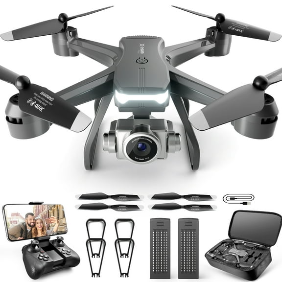 4DRC V14 Drone with 1080P HD Camera Live Video 120°Wide-Angle Wifi Altitude Hold, 3D Flip 2 Batteries Black