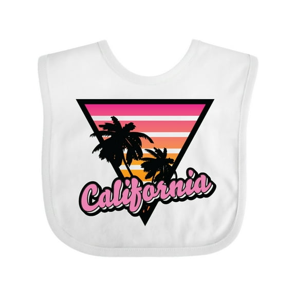 Inktastic California with Triangle and Palm Trees Boys or Girls Baby Bib