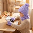 thumbnail image 5 of PureCasa Toddler Kids Winter Hats Gloves Neck Warmer for 2-10 Years Beanie Hat with Earflaps,Knit Mittens & Neck Gaiter Warmer for Kids, 5 of 8