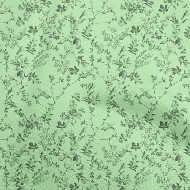 oneOone Silk Tabby Light Green Fabric Tropical Sewing Material Print Fabric By The Yard 42 Inch Wide