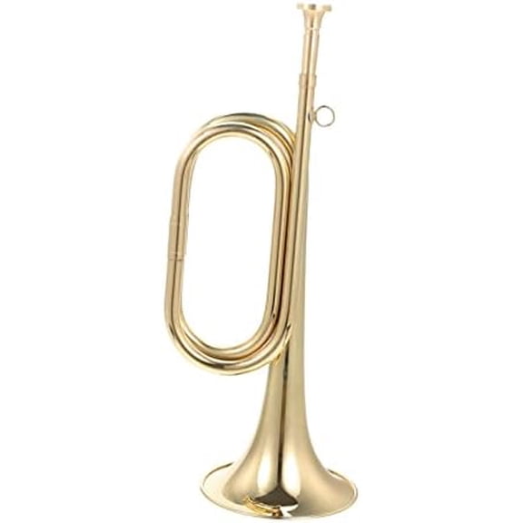 Trumpet Bugle Copper Finish Golden Bugle for School Band Mendini Standard Horn for Beginners and Easter Events$$Musical Instruments