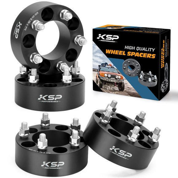 Wheel Spacers for TJ,YJ, KSP 4Pcs 2" 5x4.5 to 5x4.5 (5x114.3) Thread Pitch 1/2-20 Hub Bore 82.5 mm 5 Lug 50mm Wheel Adapters for Cherokee Comanche Wrangler Grand Liberty, Black