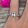 thumbnail image 4 of 1.50 Carat Emerald Cut 10k White Gold Natural Aquamarine Engagement Ring Bridal Set, 4 of 4
