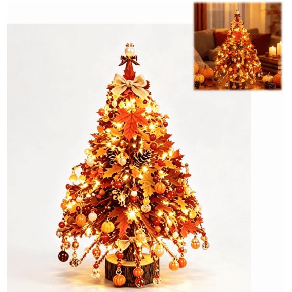 2026 DIY Beaded Christmas Tree Kit – Create Your Own Sparkling Holiday Decoration, Handmade Mini Bead Tree Craft Set for Shelf Desk Christmas Home Decor (Autumn)